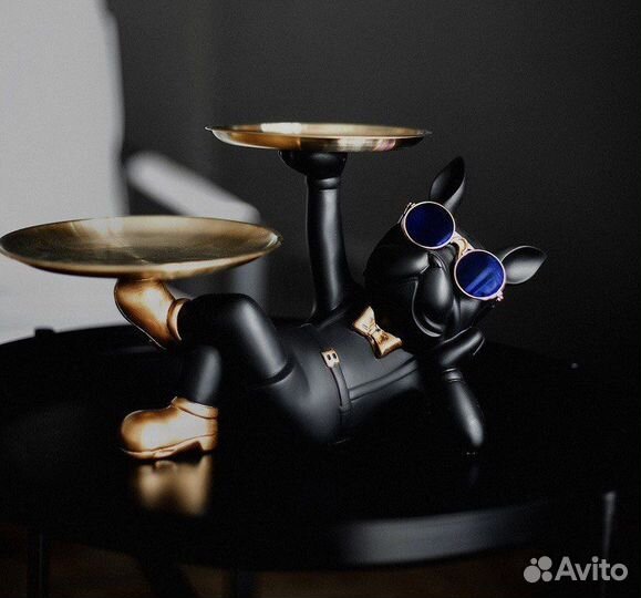 Конфетница ключница статуэтка французский бульдог