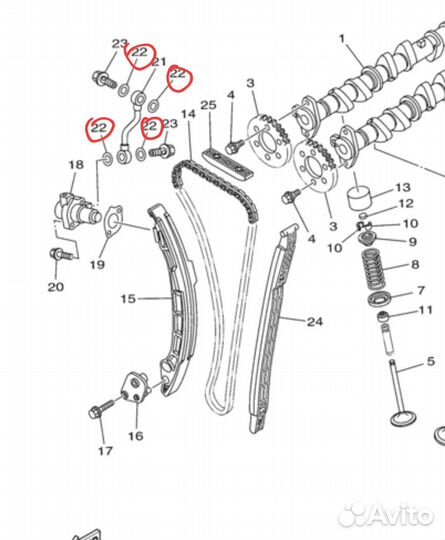 Прокладка масляной трубки гидроцикла Yamaha 1800