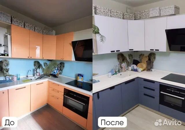 Перетяжка кухонных фасадов из мдф