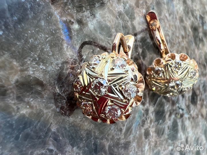 Золотые серьги Малинки СССР