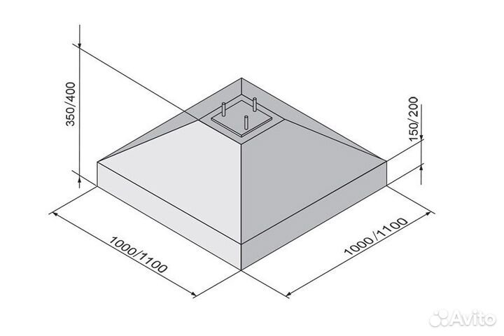 Бетонное основание для флагштока