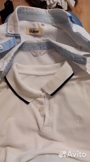 Рубашка на мальчика белая 128 Gulliver, GEE JAY BO