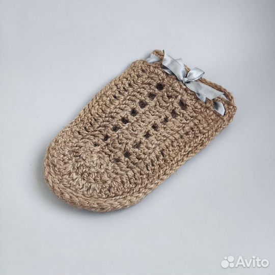 Мочалка из джута ручной работы