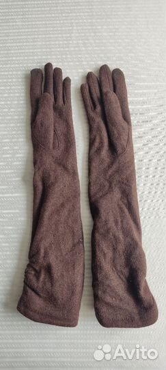 Перчатки длинные женские демисезонные, размер 6,5