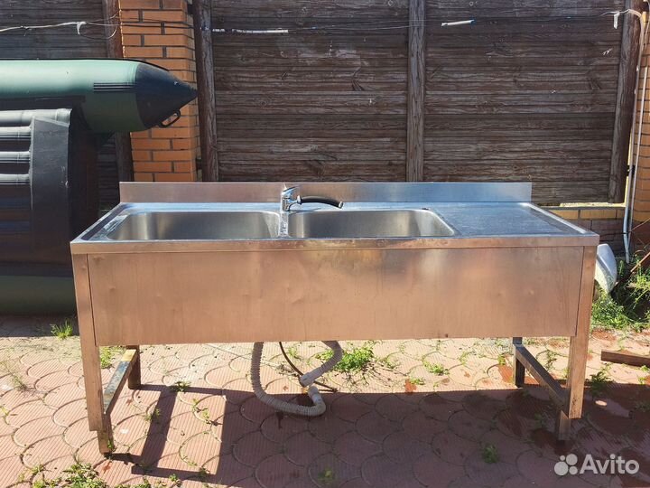 Мойка из нержавейки двойная бу и стол