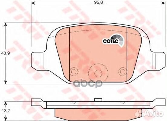 Колодки тормозные дисковые зад GDB1384 TRW