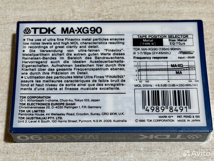 Аудиокассеты TDK MA-R и TDK MA-XG новые