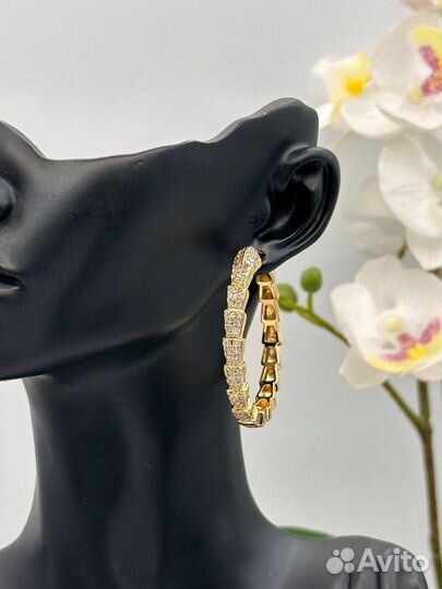 Серьги кольца Булгари