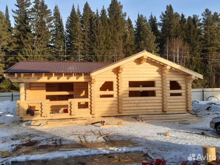 Дома, срубы, бани, беседки из оцилиндрованного бре