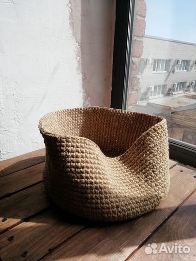 Корзина интерьерная из джута