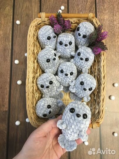 Брелок Нерпа (морской котик) Серый Плюш