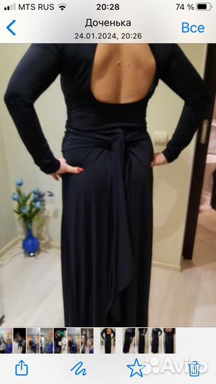 Вечернее платье в пол 44 46 черное