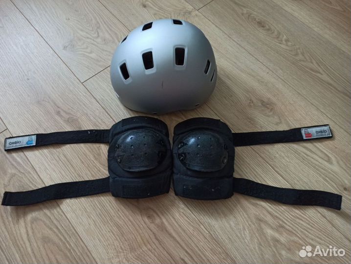 Комплект защиты oxelo: шлем, наколенники, перчатки