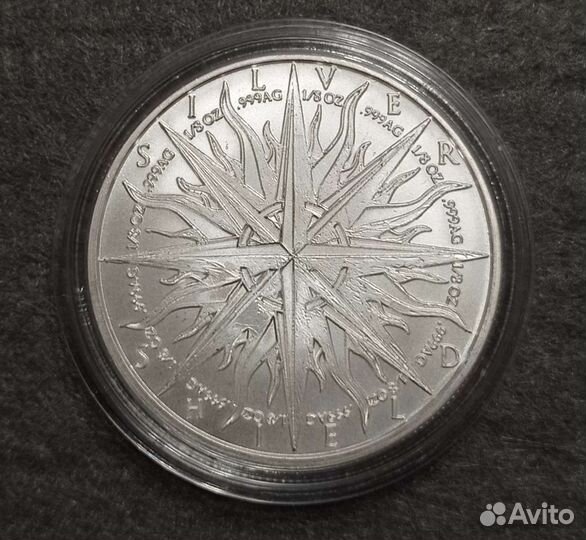 Раунд Пиратский медальон Серебро