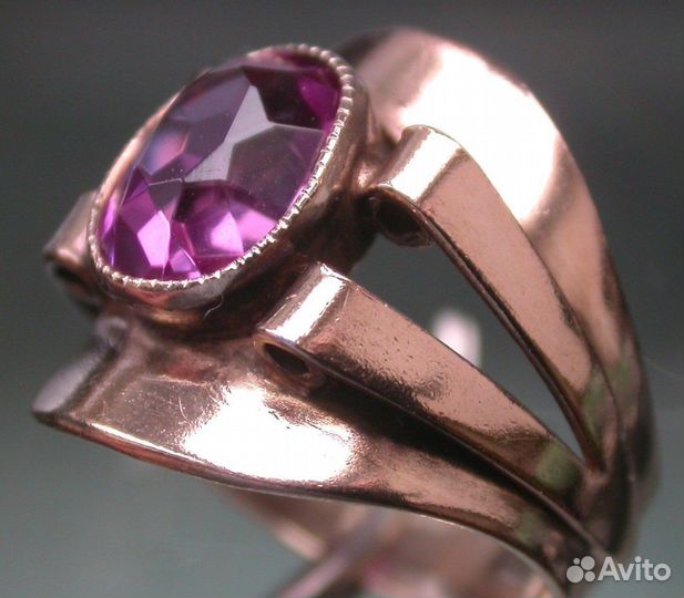 Кольцо винтаж аметист серебро зв 875 пр СССР