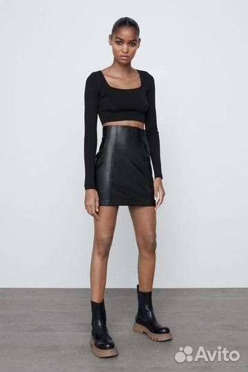 Кожаная юбка Zara