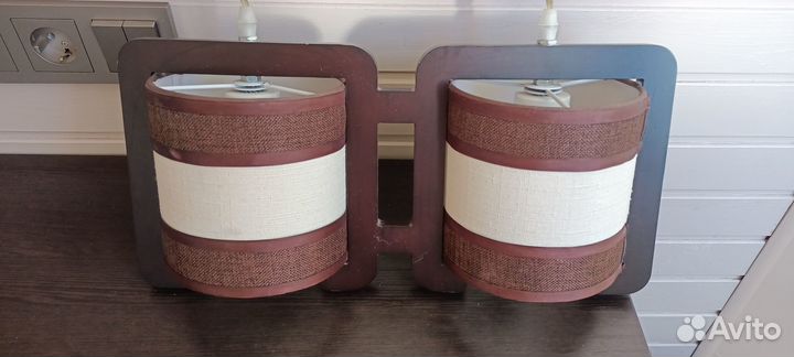 Продаю подвесной светильник из ткани с 2 плафонами