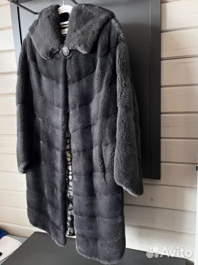 Шуба норковая с капюшоном 42
