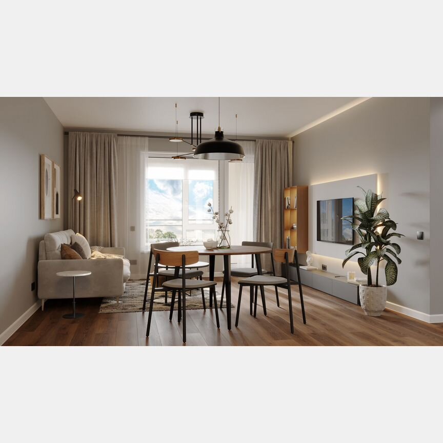 2-к. квартира, 53,8 м², 12/15 эт.