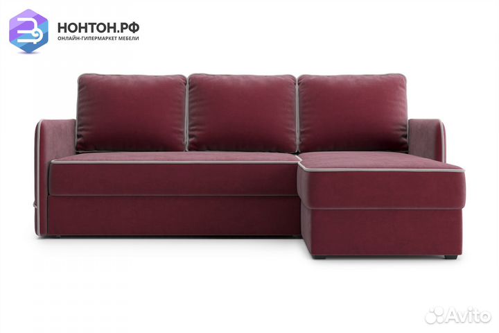 Диван угловой дельфин Энерджи бордовый