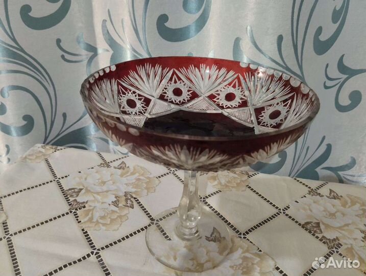 Марганцевый хрусталь ваза СССР