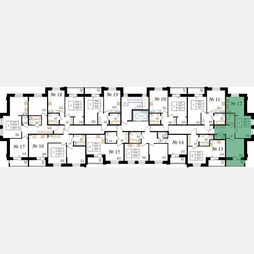 2-к. квартира, 49,1 м², 2/8 эт.