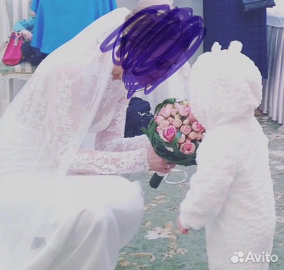 Свадебное платье 40 42 бу