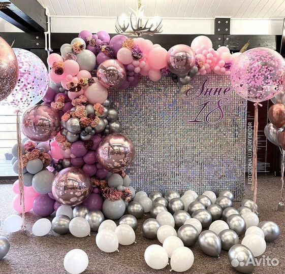 Фотозона из живых пайеток