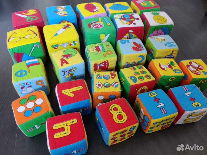 Мягкие кубики мякиши, 25 штук - три размера