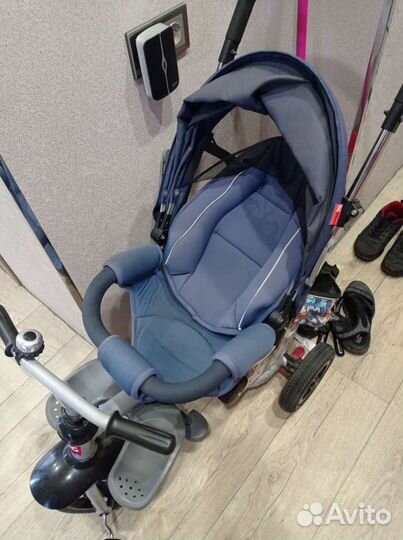 Трехколесный велосипед с ручкой б/у