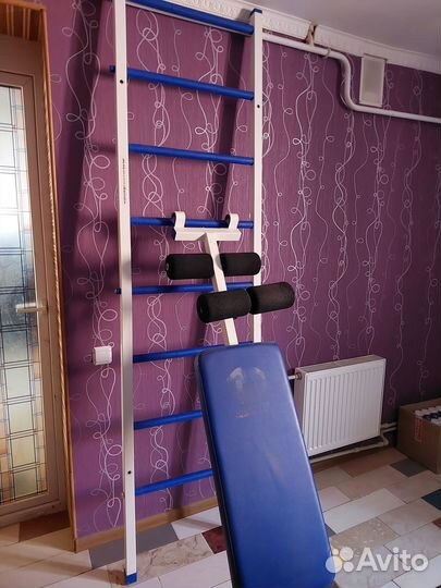 Шведская стенка со скамьей для пресса