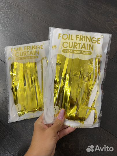 Дождик занавес для фотозоны золотой Новый