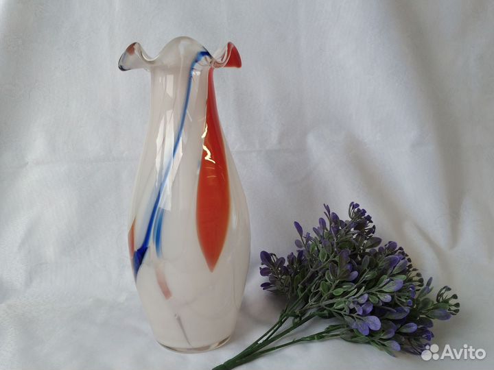 Винтажная ваза СССР цветное стекло