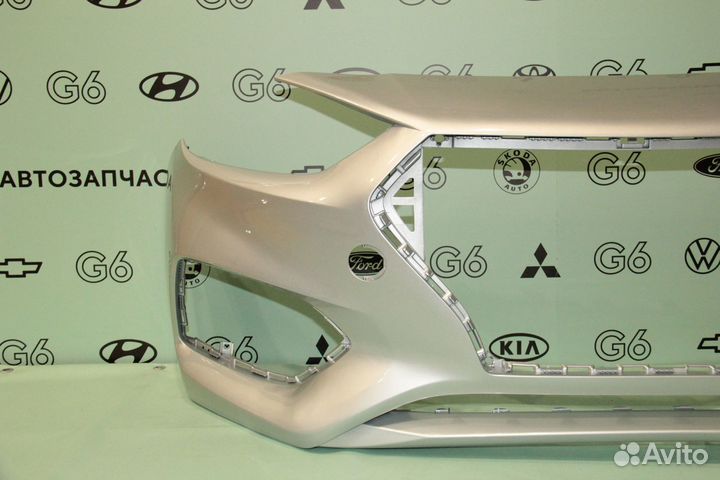 Бампер передний серебристый Hyundai Solaris 17-20