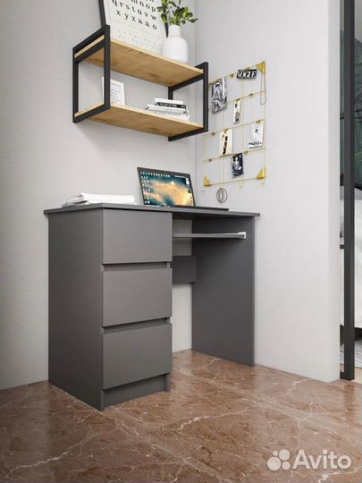 Стол компьютерный новый Мори левый мс-6 графит