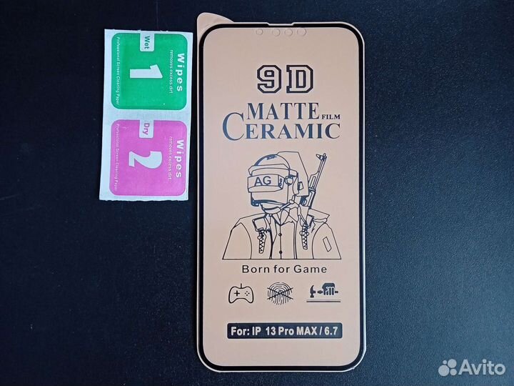 Матовое стекло на iPhone 13 Pro Max Чёрное