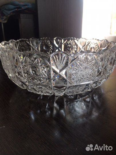 Ваза для фруктов советская хрустальная