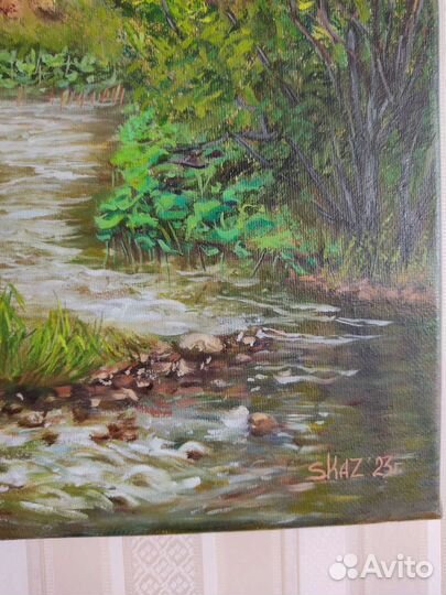 Картина маслом на холсте пейзаж новоабзаково