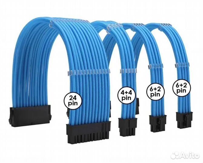 Комплект кабелей для бп в оплетке