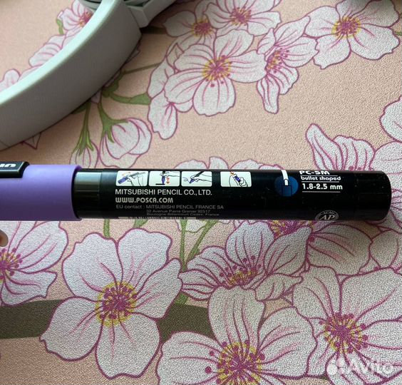 Маркер акриловый UNI posca PC-5M, розовый, 1.8 - 2