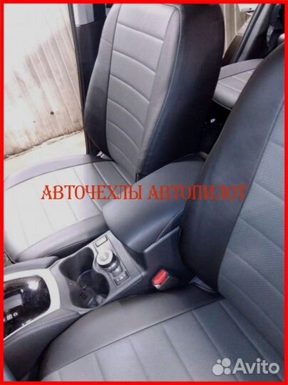 Чехлы Автопилот Nissan Terrano из экокожи чёр-сер