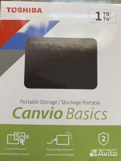 Переносной жёсткий диск toshiba canvio basics 1TB