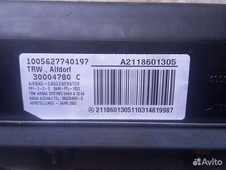 Подушка безопасности пассажира mercedes w211