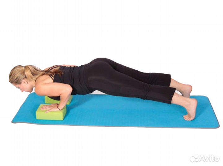 Блок для йоги, цв: зеленый