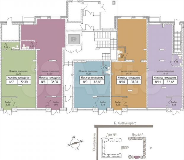 Продам офисное помещение, 87.42 м²