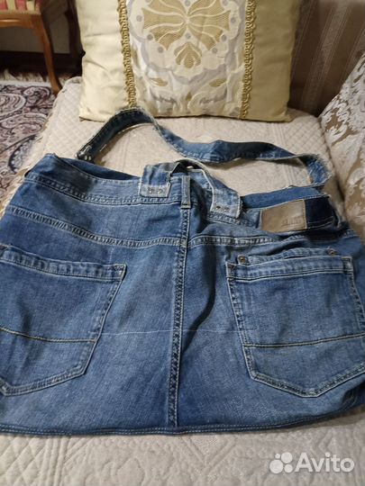 Сумка женская большая джинсовая б/у