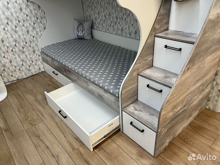 Кровать детская двухъярусная (правая/левая)