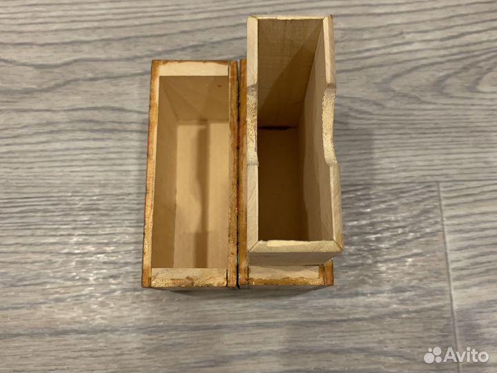 Деревянная коробка для игральных карт СССР