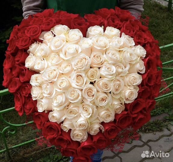 101 роза сердце из роз