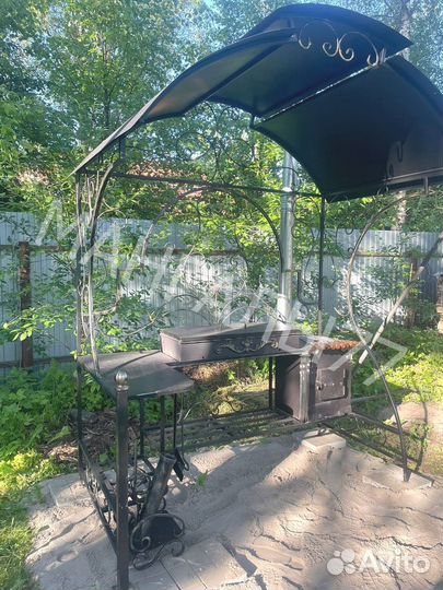 Мангал с печью под казан